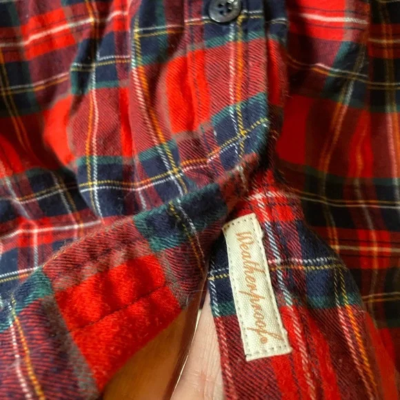 Weatherproof Vintage Women’s Flannel Button Down Shirt Medium Red Blue/Green - Picture 7 of 10